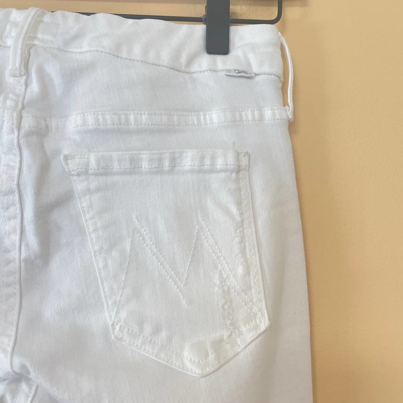 Mother The Looker Ankle Fray 27 Little Miss Innocent? White Skinny Jeans - Picture 7 of 8